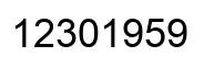 Number 12301959 black image