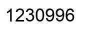 Number 1230996 black image