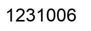 Number 1231006 black image