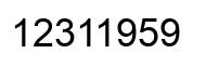 Number 12311959 black image