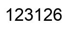 Number 123126 black image