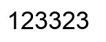 Number 123323 black image