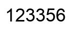 Number 123356 black image