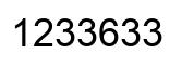 Number 1233633 black image