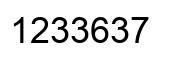 Number 1233637 black image