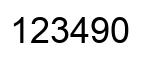 Number 123490 black image