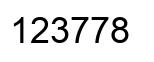 Number 123778 black image