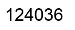 Number 124036 black image