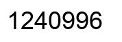 Number 1240996 black image