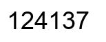 Number 124137 black image