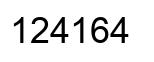 Number 124164 black image