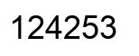 Number 124253 black image