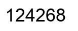 Number 124268 black image