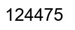 Number 124475 black image
