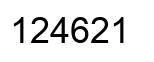 Number 124621 black image