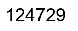 Number 124729 black image