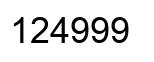 Número 124999 imagen negro