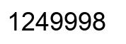 Number 1249998 black image