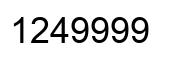 Number 1249999 black image