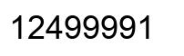 Number 12499991 black image