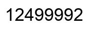 Number 12499992 black image