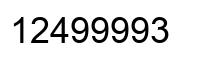 Number 12499993 black image