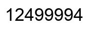 Number 12499994 black image