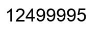 Number 12499995 black image