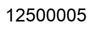 Number 12500005 black image