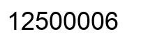 Number 12500006 black image