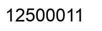 Number 12500011 black image