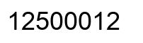 Number 12500012 black image