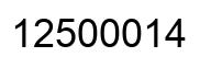 Number 12500014 black image