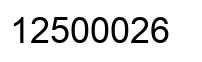 Number 12500026 black image