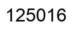 Number 125016 black image