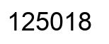 Number 125018 black image