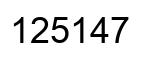 Number 125147 black image