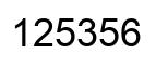 Number 125356 black image