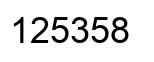 Number 125358 black image