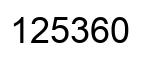 Number 125360 black image