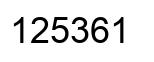 Number 125361 black image