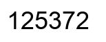 Number 125372 black image