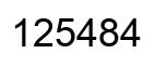 Number 125484 black image