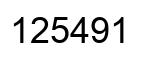 Number 125491 black image