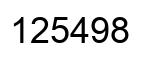 Number 125498 black image