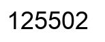 Number 125502 black image