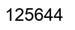 Number 125644 black image