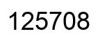Number 125708 black image