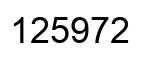 Number 125972 black image