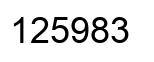 Number 125983 black image